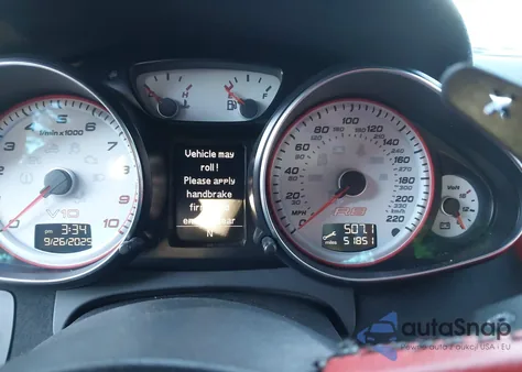 2011 Audi R8 5.2 z USA, uszkodzony, nr VIN WUAVNAFG0BN001966